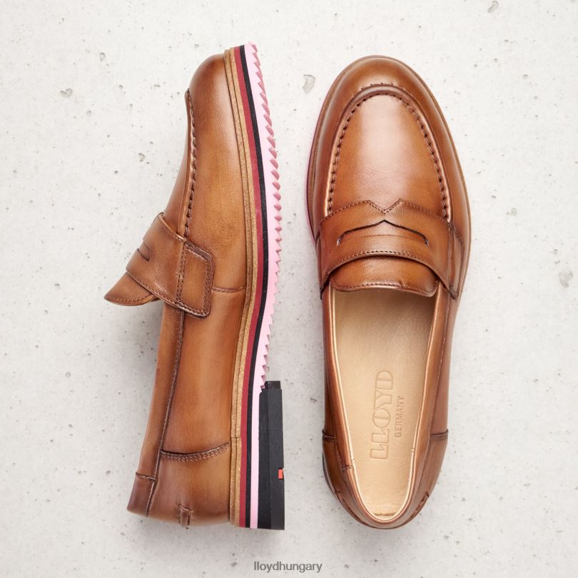 cipő HU LLOYD nők sima bőr papucs barna 6444N1045