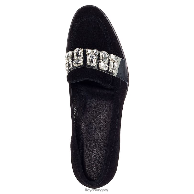cipő HU LLOYD nők velúr papucs fekete 6444N1138