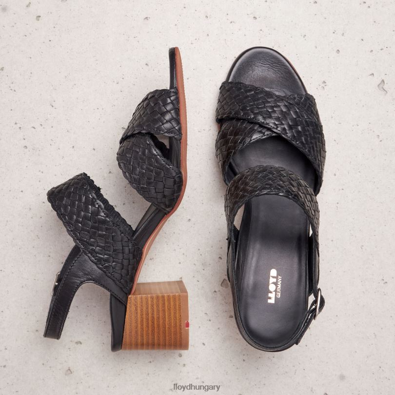 cipő HU LLOYD nők bőr szandál fekete 6444N1201