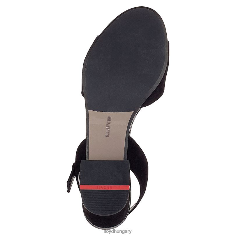 cipő HU LLOYD nők velúr felületű szandál fekete 6444N1173