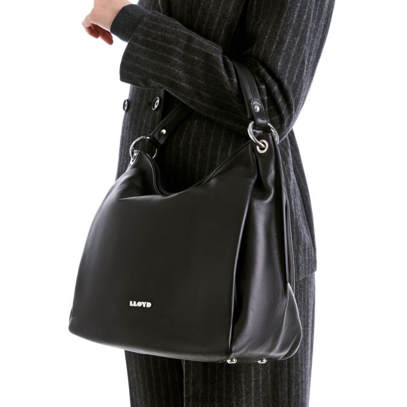 kiegészítők HU LLOYD nők hobo táska fekete 6444N1290